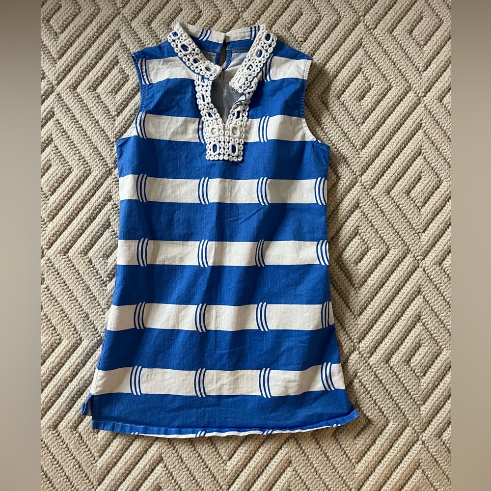 Sail to Sable Girls Blue and White Dress